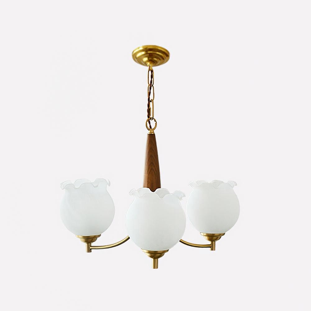 Tulips Glass Wood Chandelier - YIOSI
