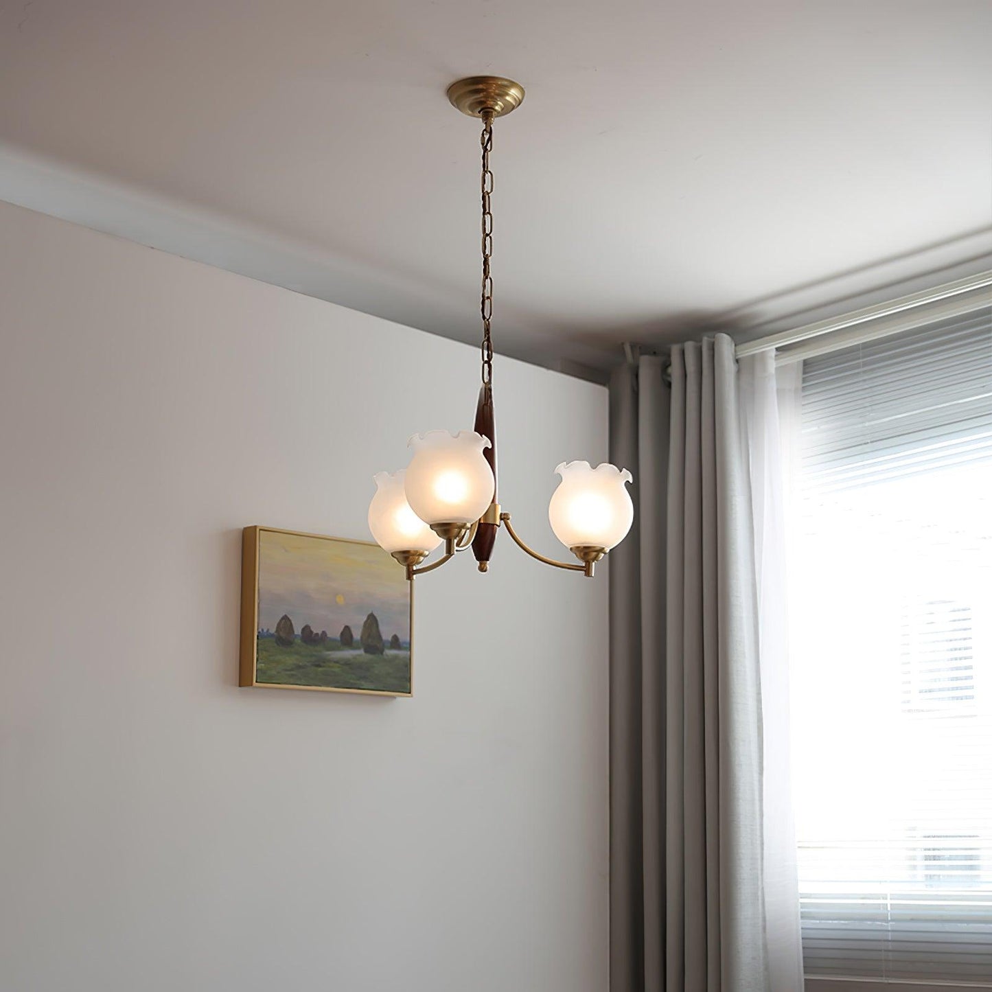 Tulips Glass Wood Chandelier - YIOSI