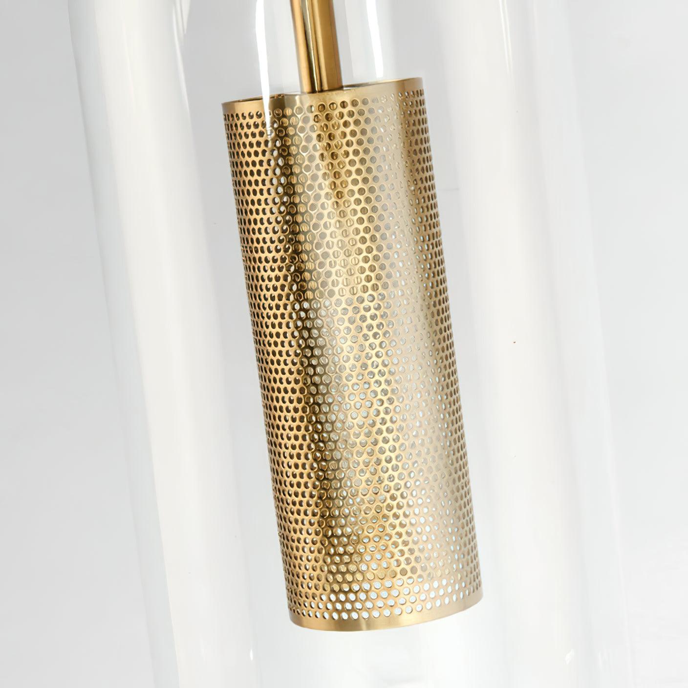 Vadim Glass Wall Lamp – Black & Gold Metal Sconce with Clear Glass, 51‑in & 67‑in Options