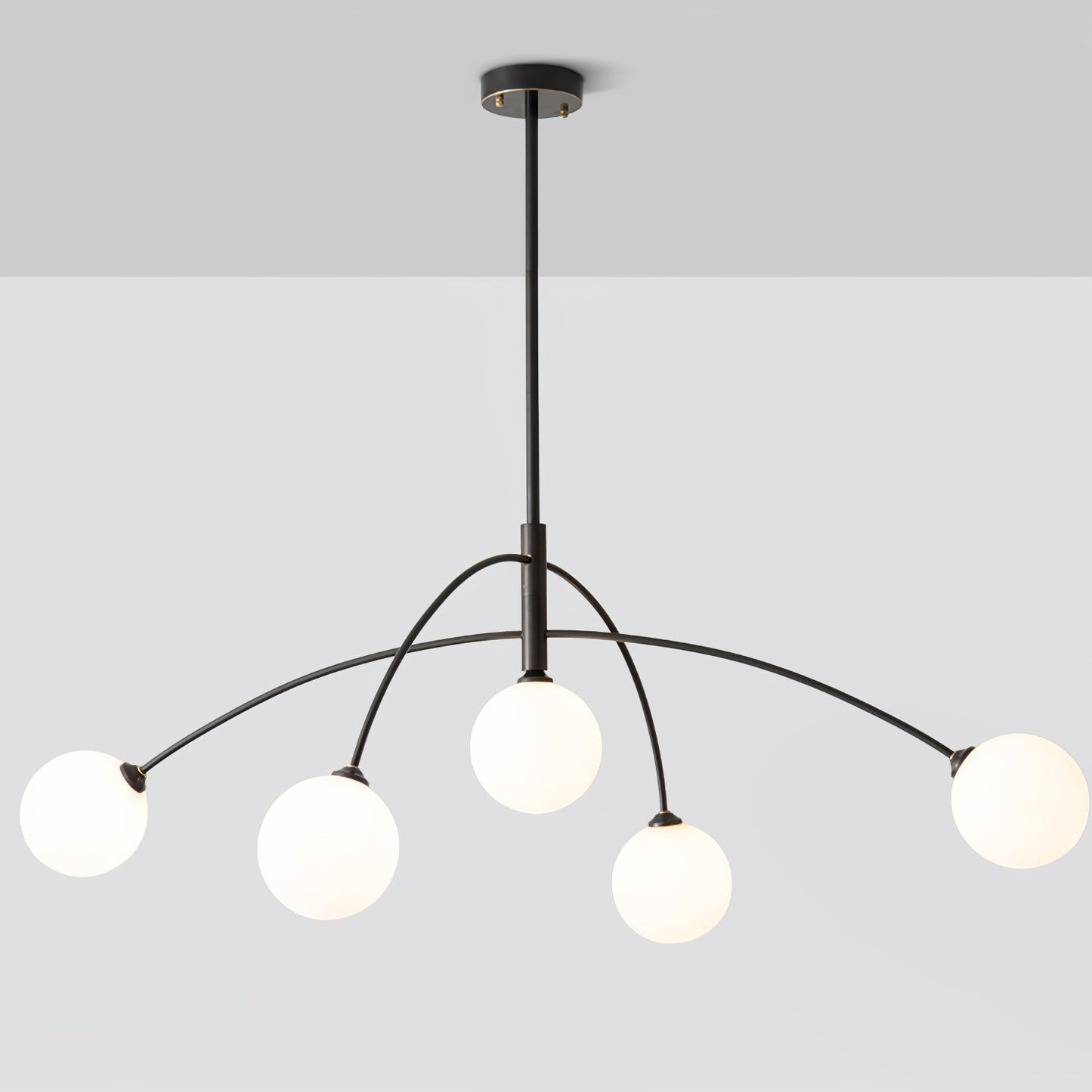Elegant Valentina Arc Chandelier with Gold & Black Finish