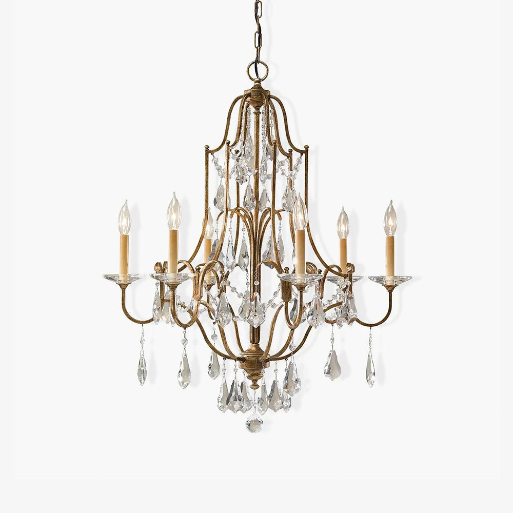 Gold Valentina Crystal Chandelier with Adjustable Heads – Luxury Ceiling Light