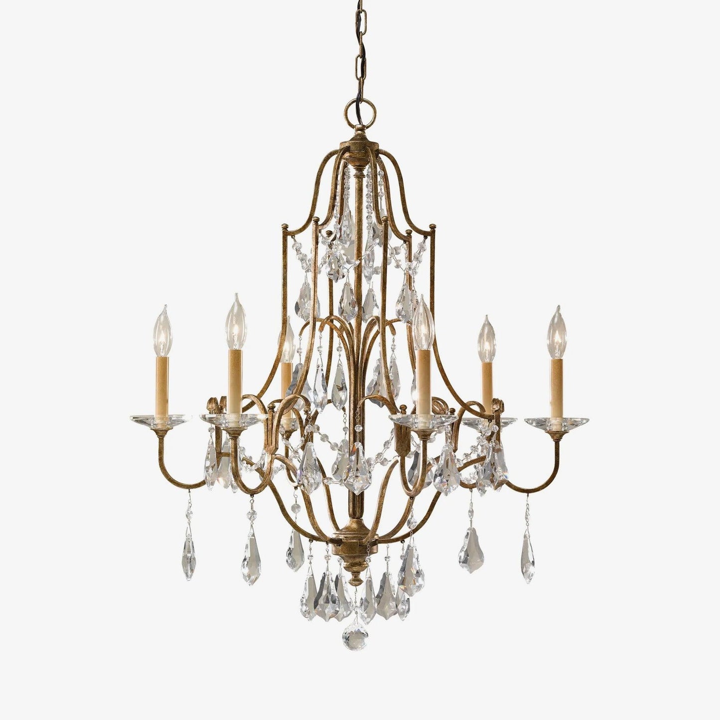 Gold Valentina Crystal Chandelier with Adjustable Heads – Luxury Ceiling Light