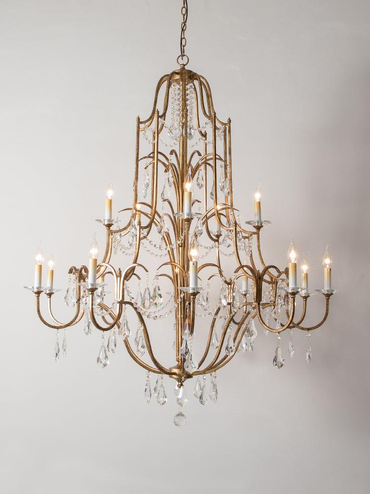 Gold Valentina Crystal Chandelier with Adjustable Heads – Luxury Ceiling Light