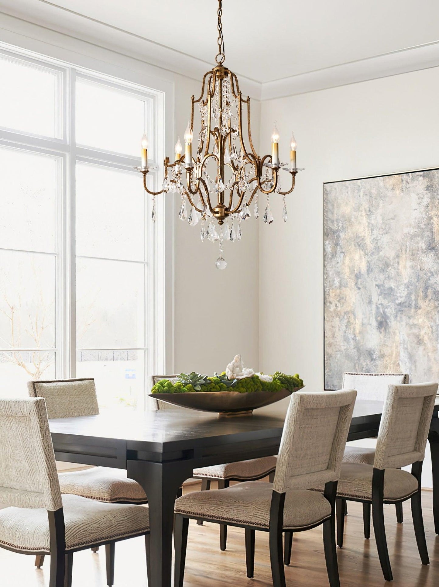 Gold Valentina Crystal Chandelier with Adjustable Heads – Luxury Ceiling Light