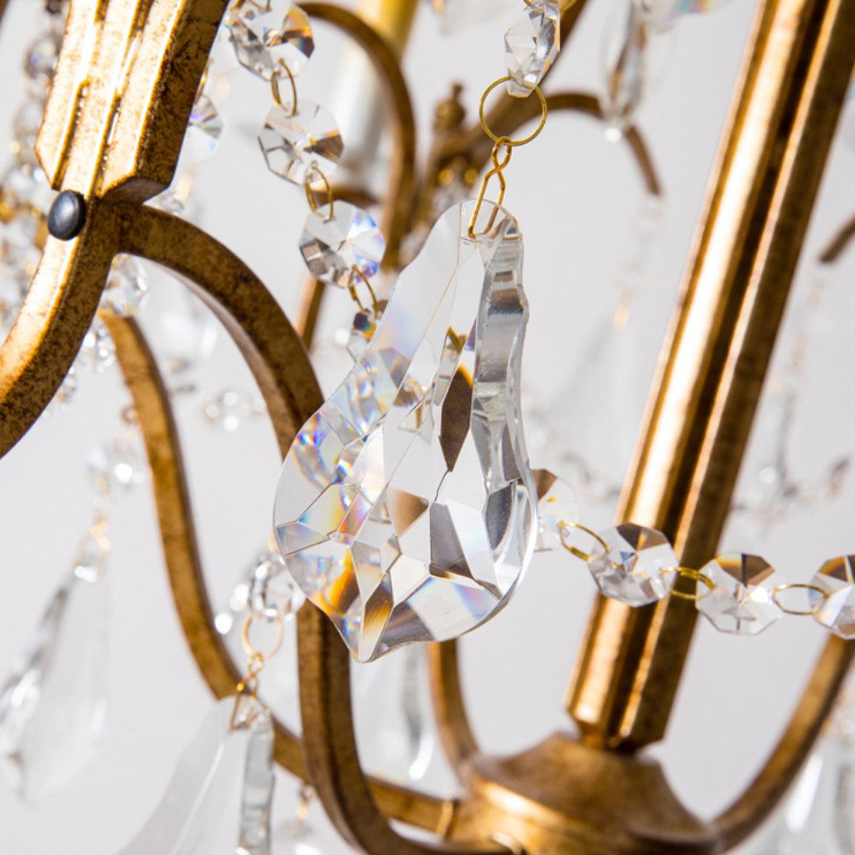 Gold Valentina Crystal Chandelier with Adjustable Heads – Luxury Ceiling Light