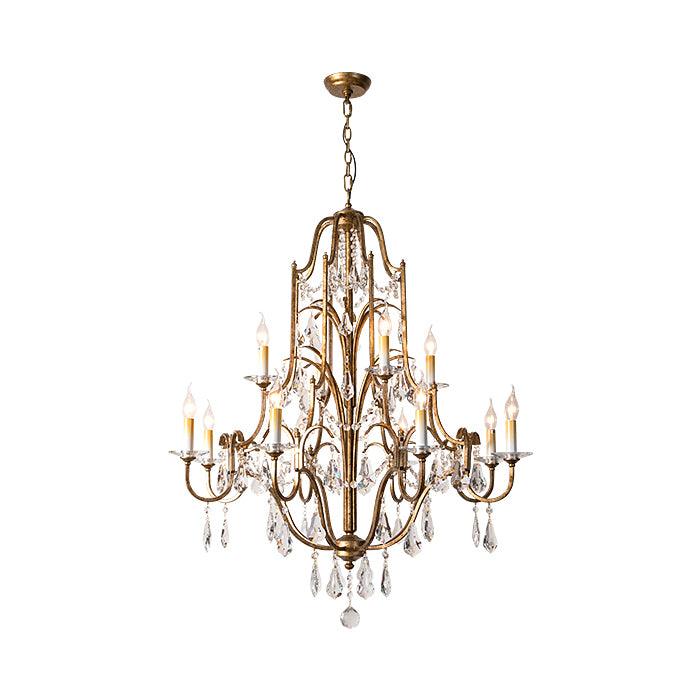 Gold Valentina Crystal Chandelier with Adjustable Heads – Luxury Ceiling Light