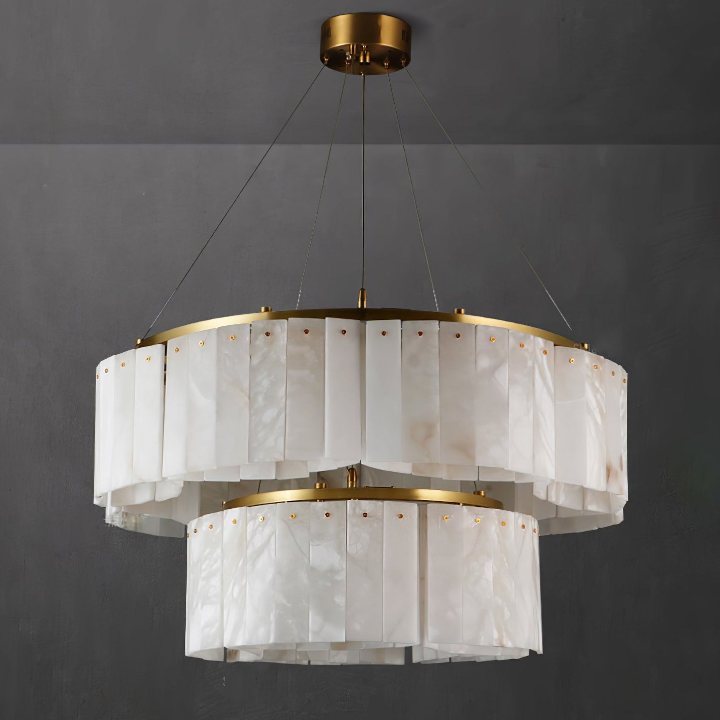 Velaria Alabaster Gold & White Chandelier – Luxury Ceiling Light