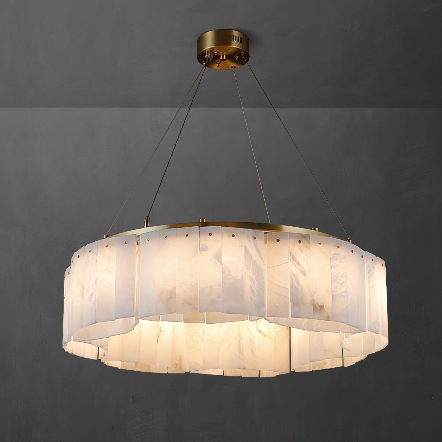 Velaria Alabaster Gold & White Chandelier – Luxury Ceiling Light