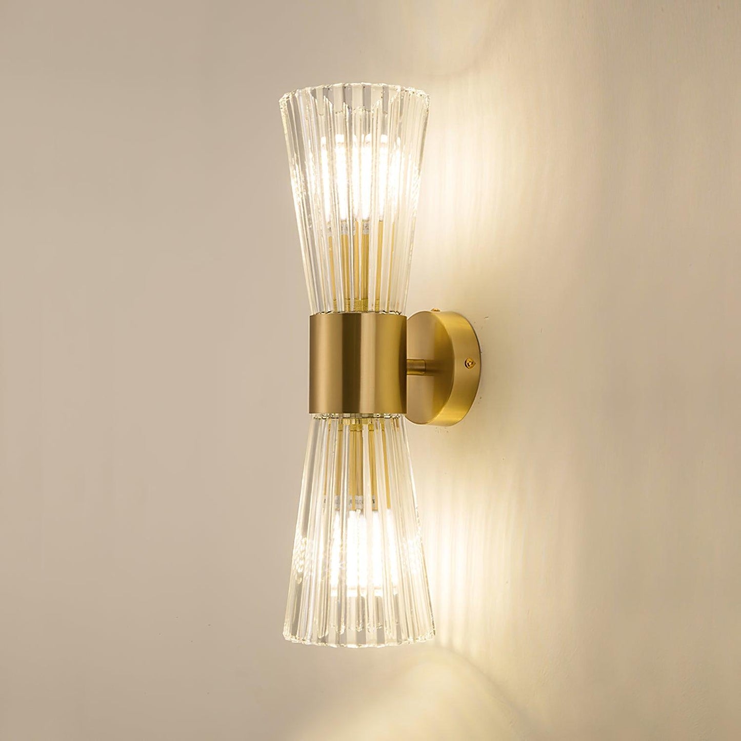Vesta Gold Crystal Wall Sconce with Elegant Backplate
