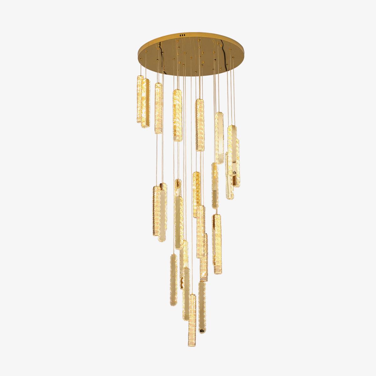 Villa Forci Crystal Chandelier with Gold & Clear Crystals, 12-24 Heads