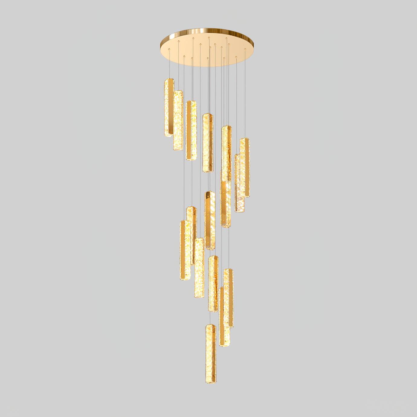 Villa Forci Crystal Chandelier with Gold & Clear Crystals, 12-24 Heads