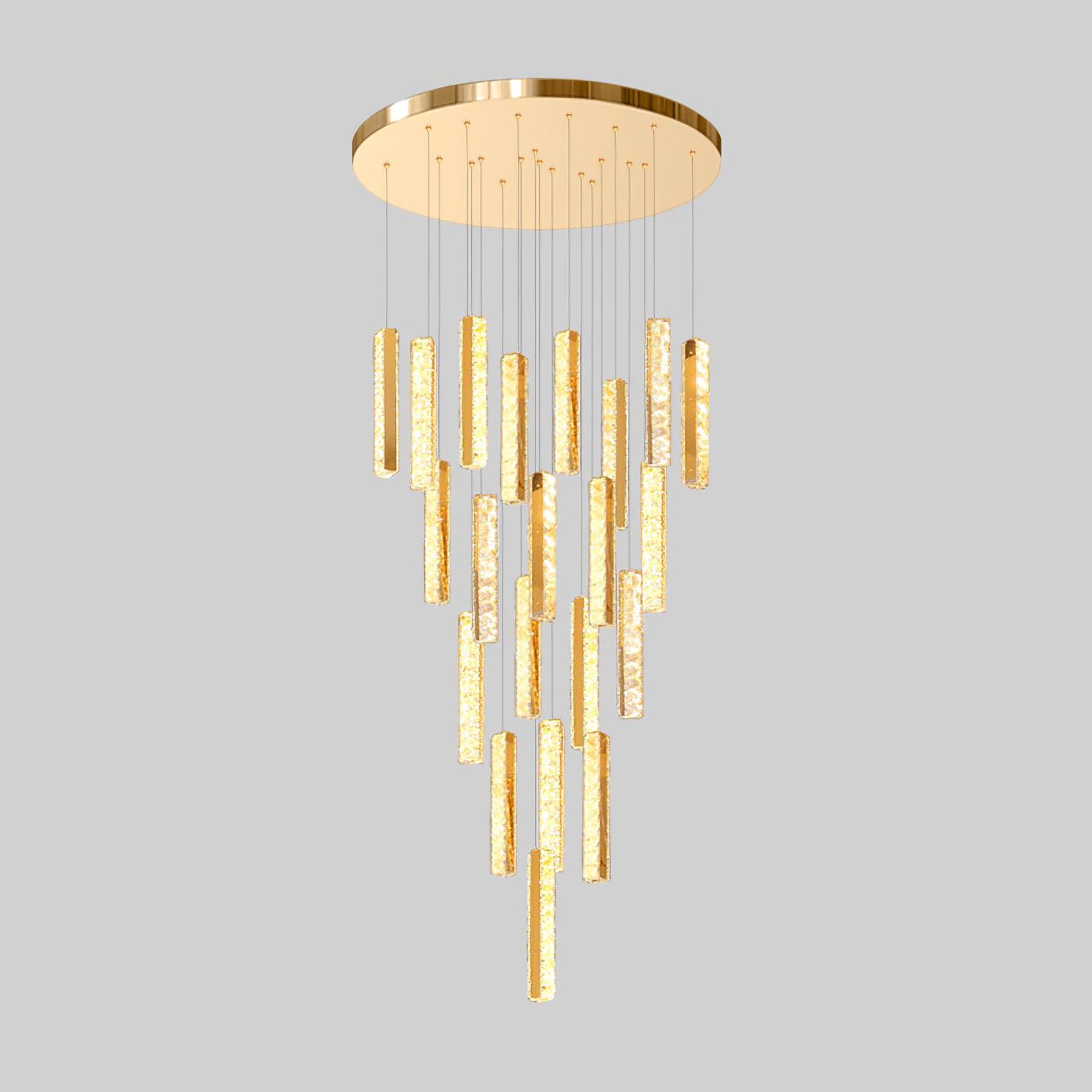 Villa Forci Crystal Chandelier with Gold & Clear Crystals, 12-24 Heads