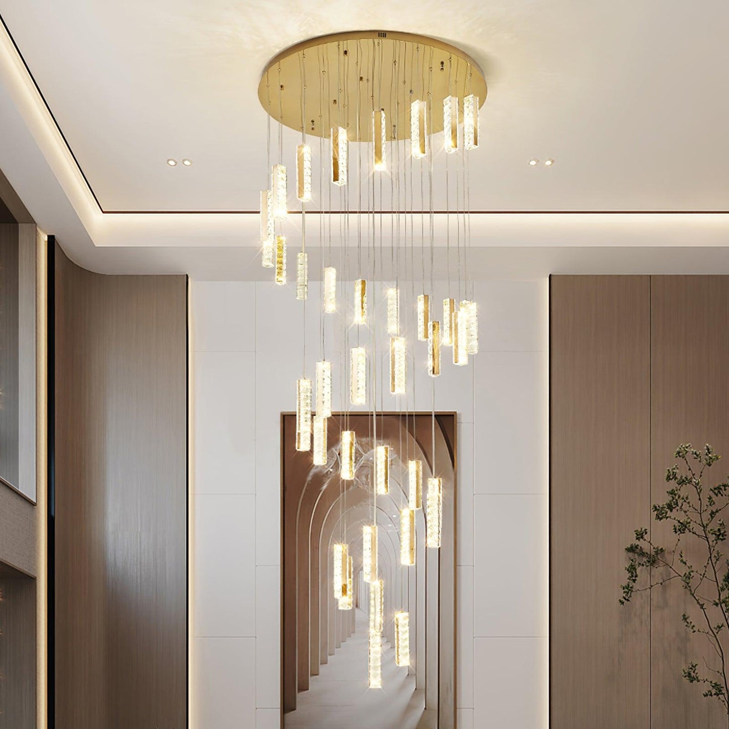 Villa Forci Crystal Chandelier with Gold & Clear Crystals, 12-24 Heads
