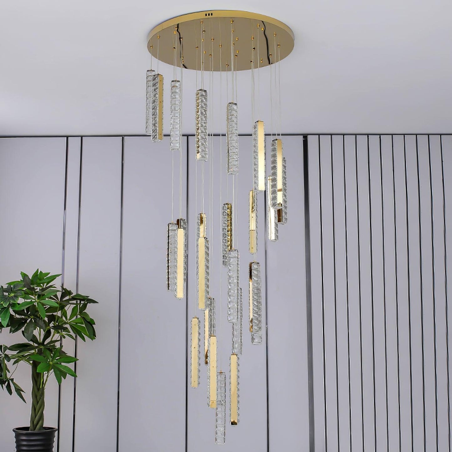 Villa Forci Crystal Chandelier with Gold & Clear Crystals, 12-24 Heads