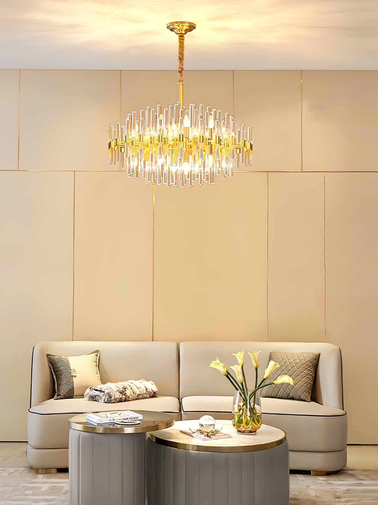 Vintage Antique Brass Chandelier - YIOSI
