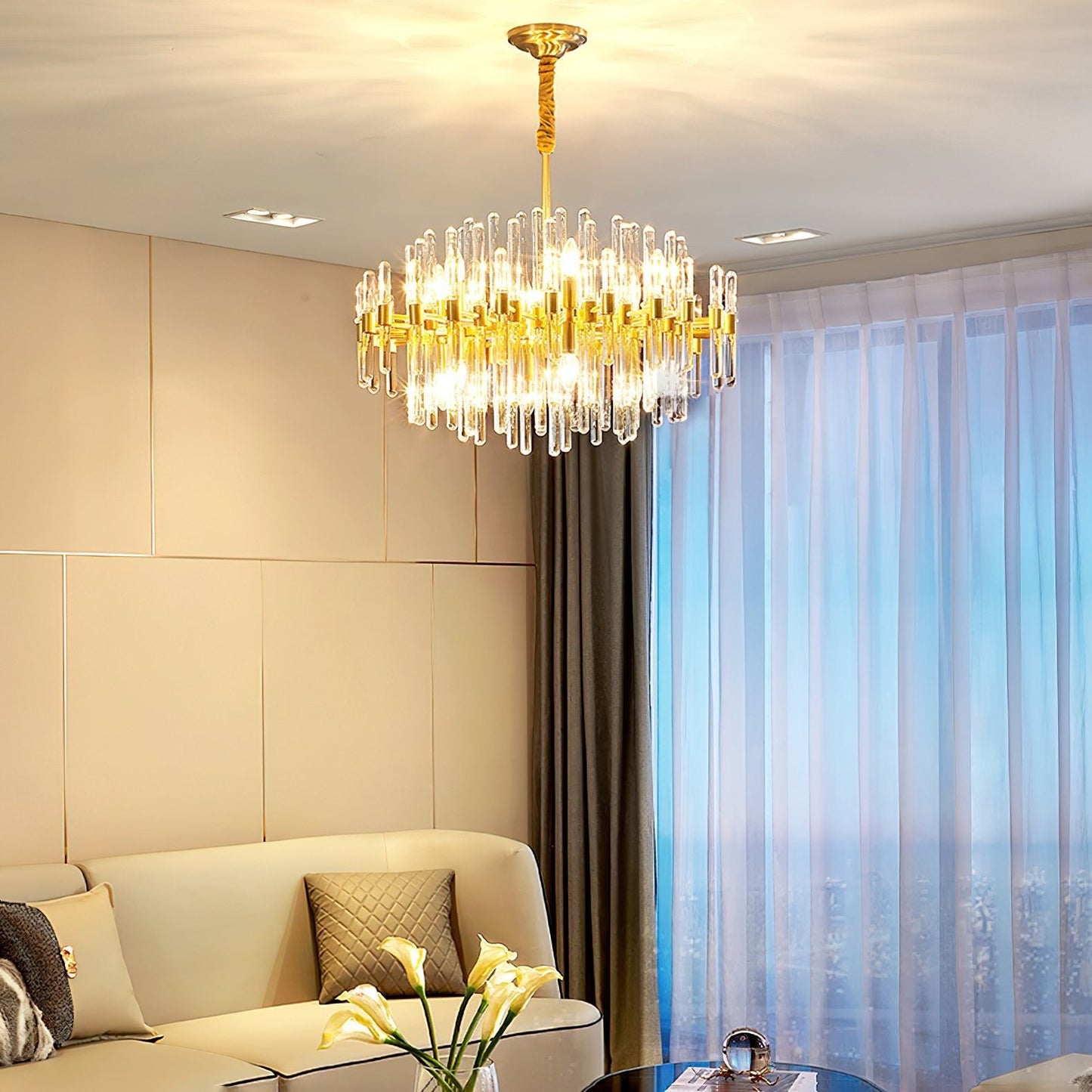 Vintage Antique Brass Chandelier - YIOSI