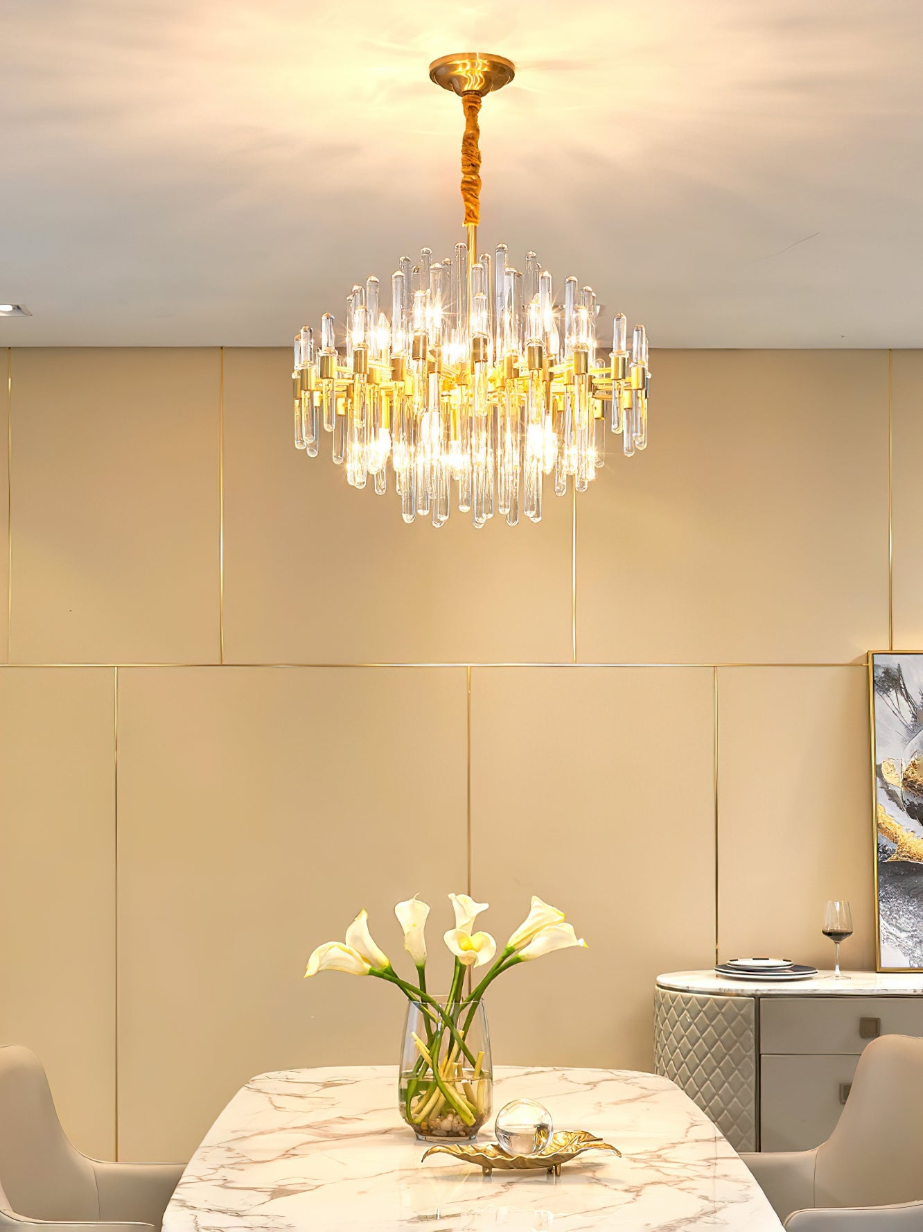 Vintage Antique Brass Chandelier - YIOSI