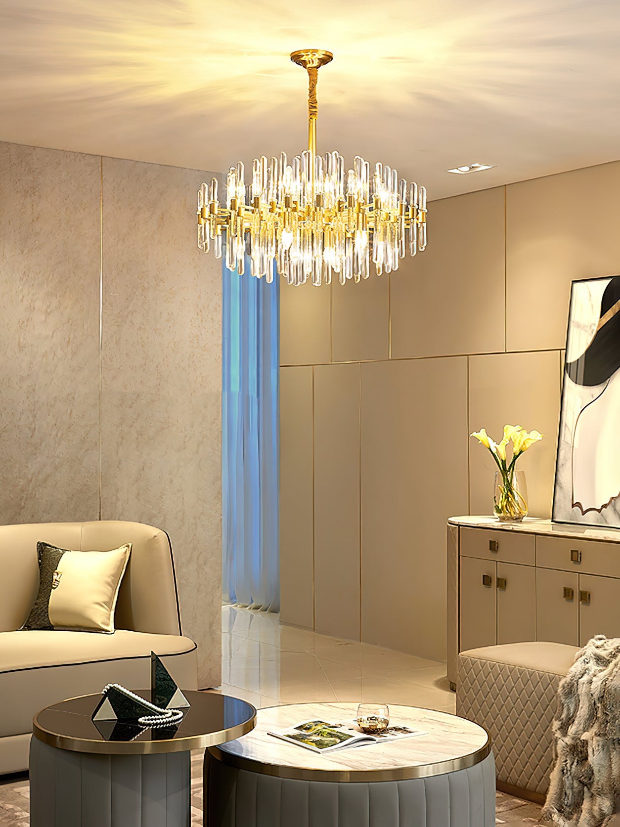 Vintage Antique Brass Chandelier - YIOSI