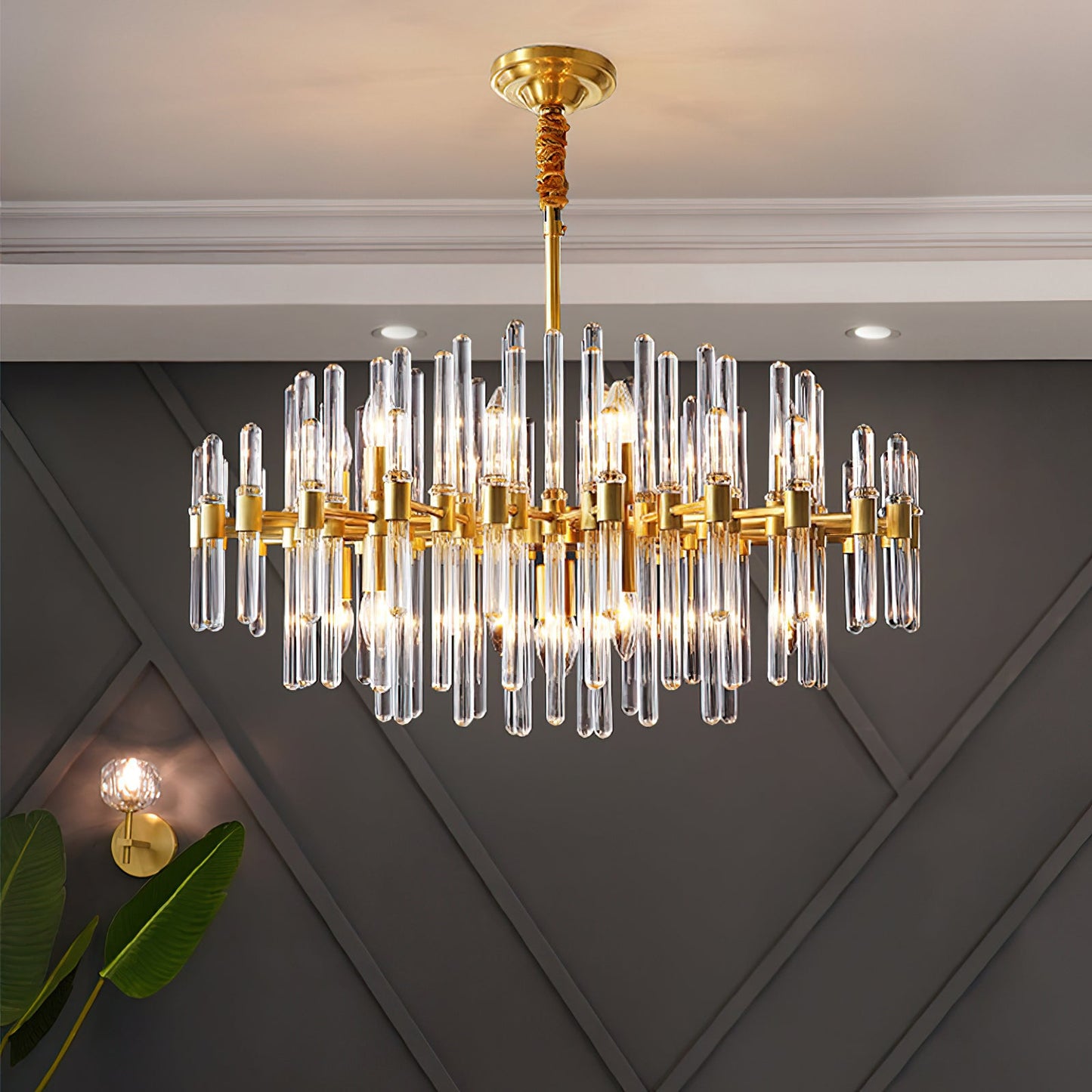 Vintage Antique Brass Chandelier - YIOSI