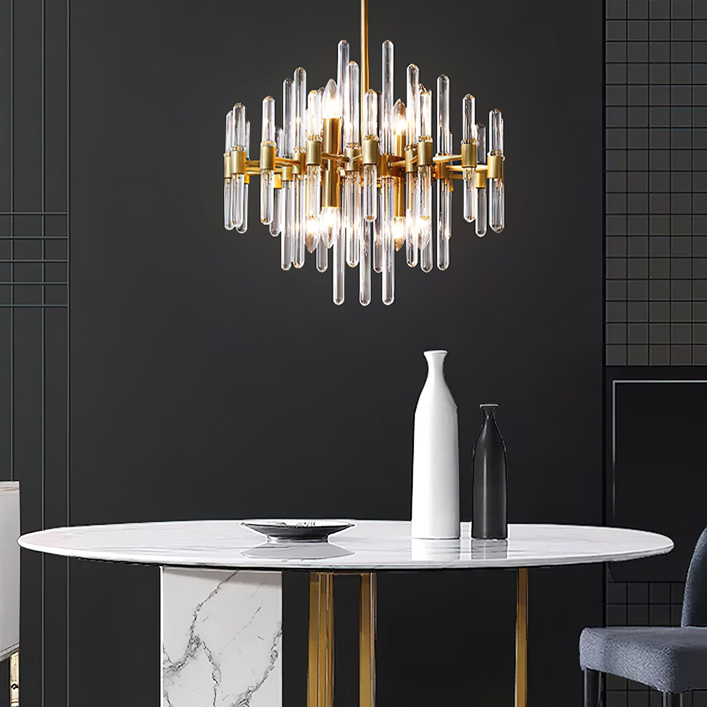 Vintage Antique Brass Chandelier - YIOSI