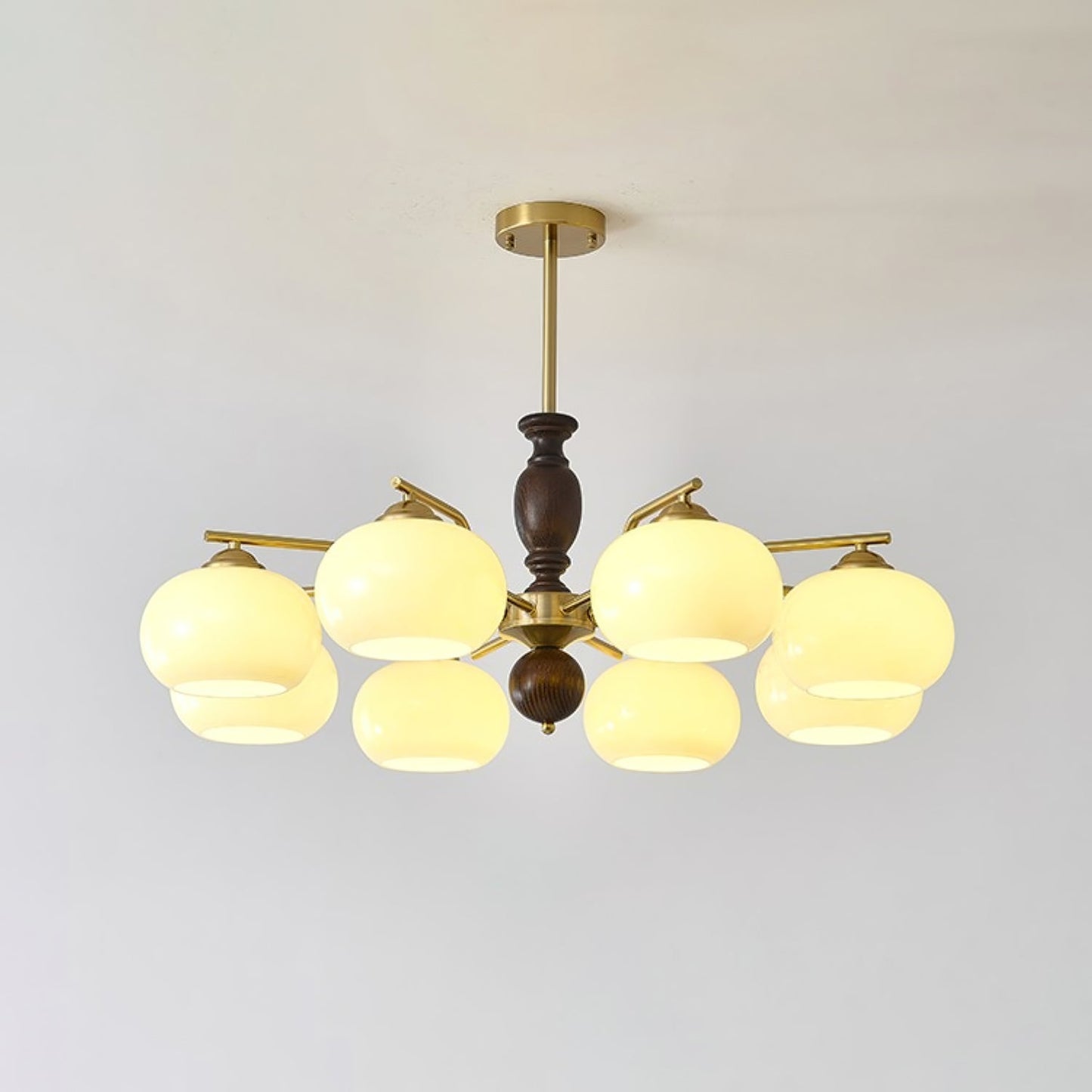 Walnut Beige Orb Chandelier - YIOSI