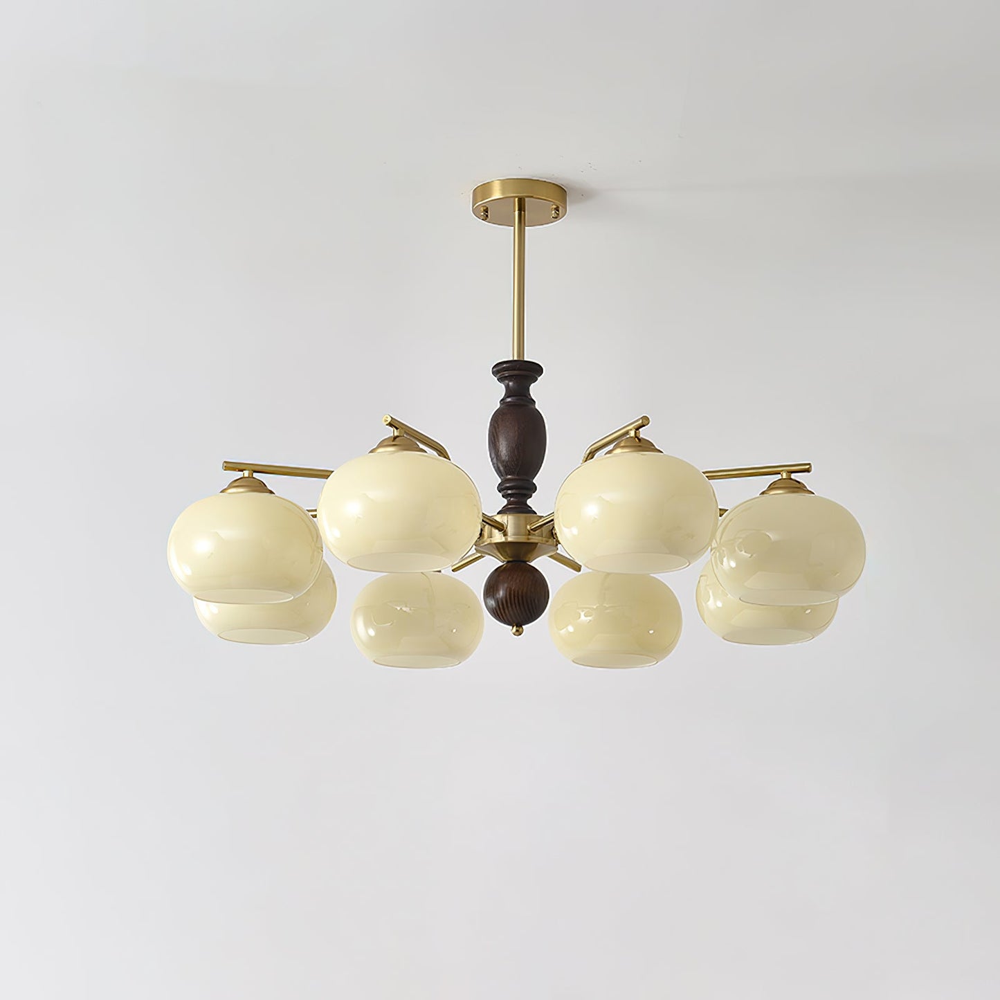 Walnut Beige Orb Chandelier - YIOSI