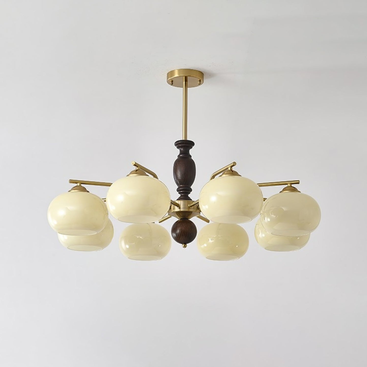 Walnut Beige Orb Chandelier - YIOSI