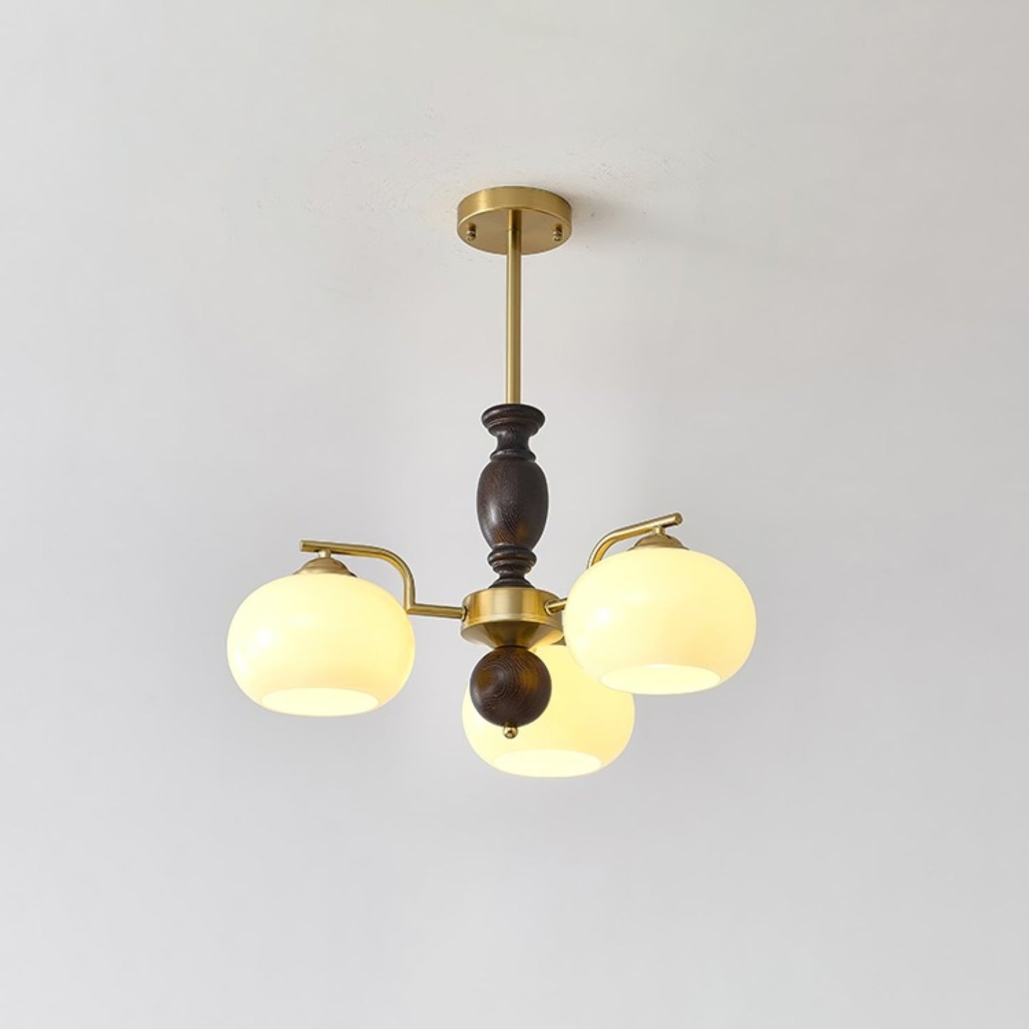 Walnut Beige Orb Chandelier - YIOSI