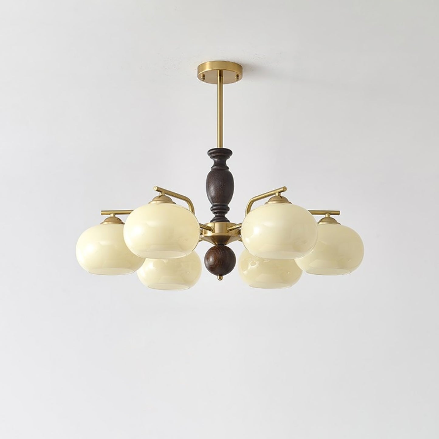 Walnut Beige Orb Chandelier - YIOSI
