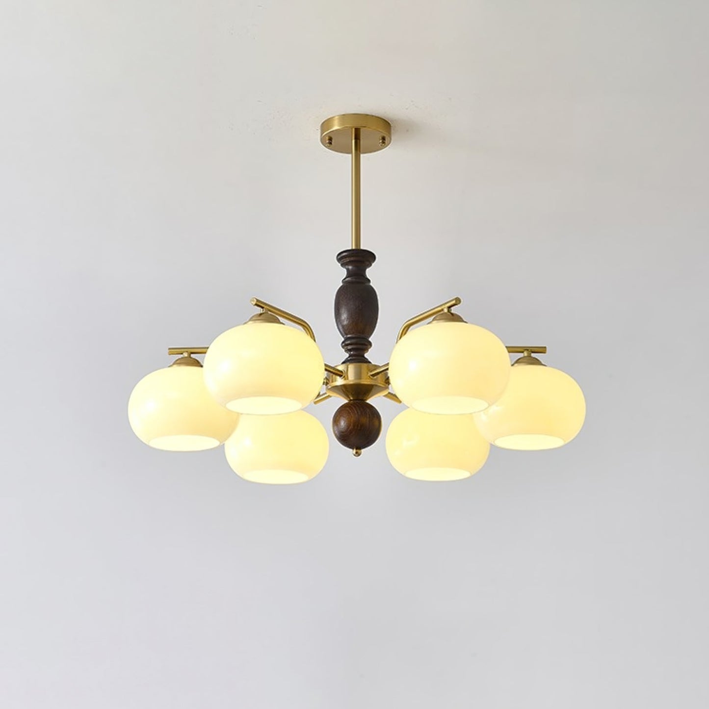 Walnut Beige Orb Chandelier - YIOSI