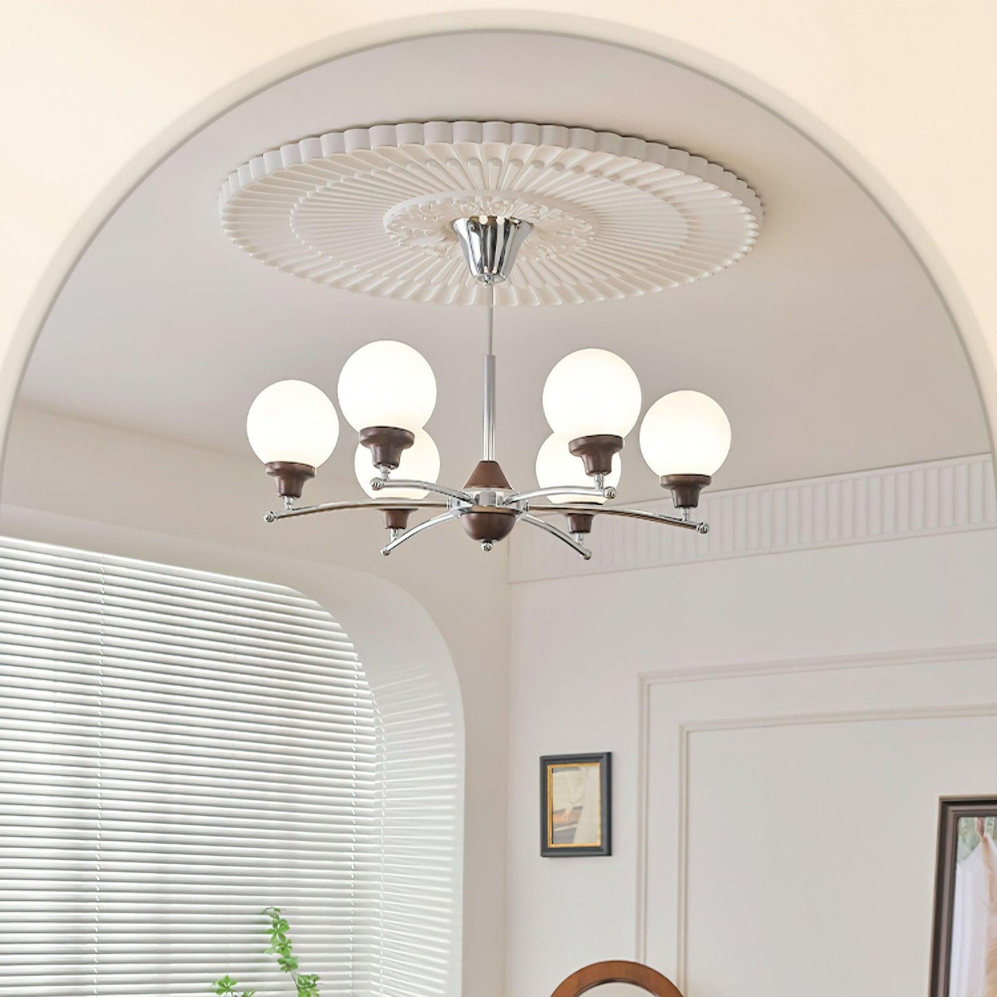 Walnut Glass Ball Chandelier - YIOSI