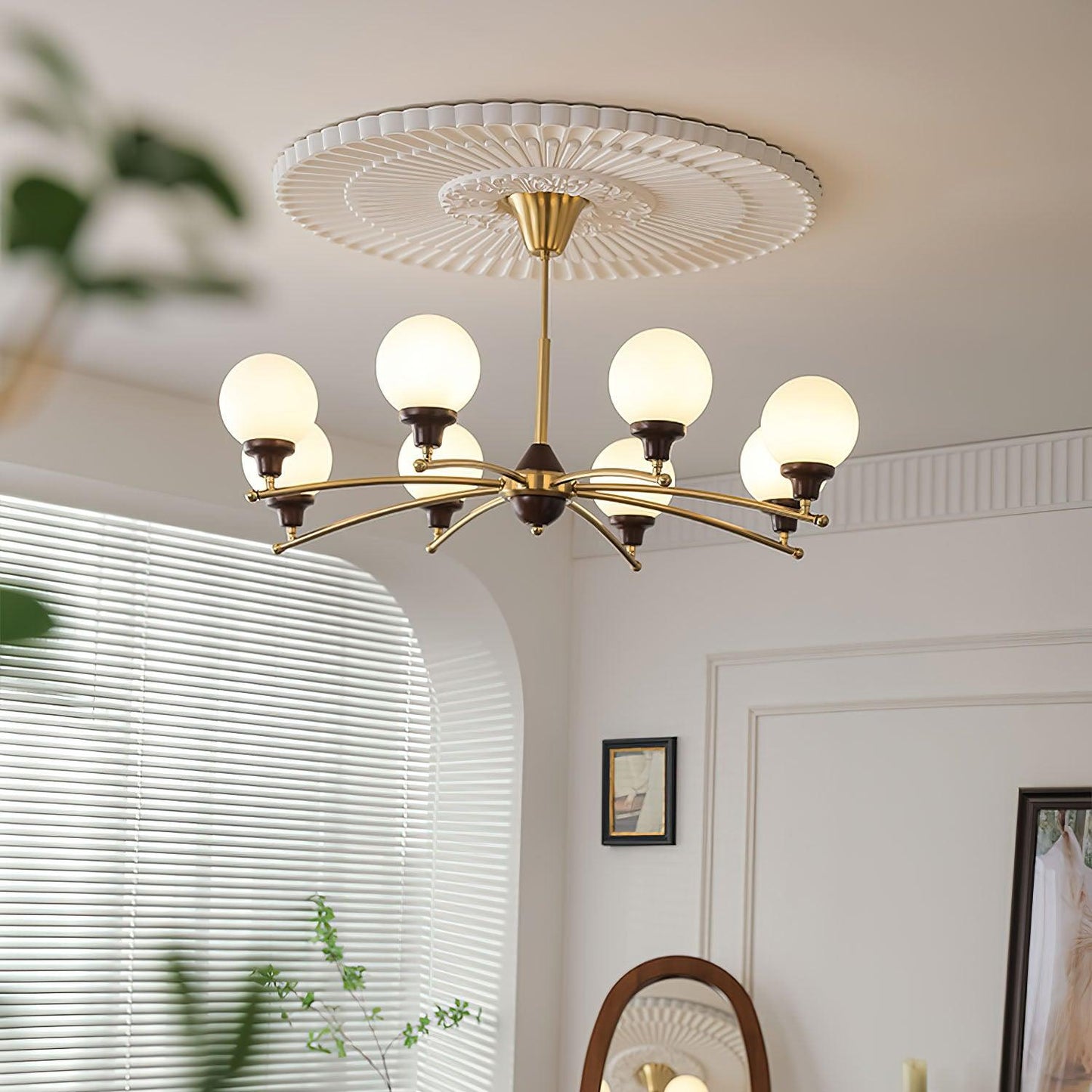 Walnut Glass Ball Chandelier - YIOSI