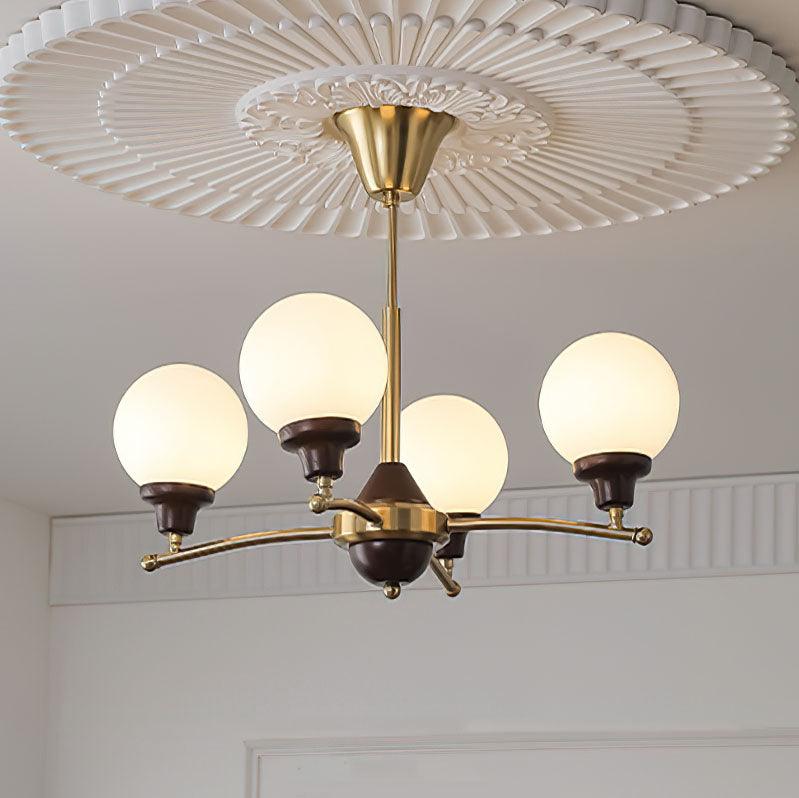 Walnut Glass Ball Chandelier - YIOSI