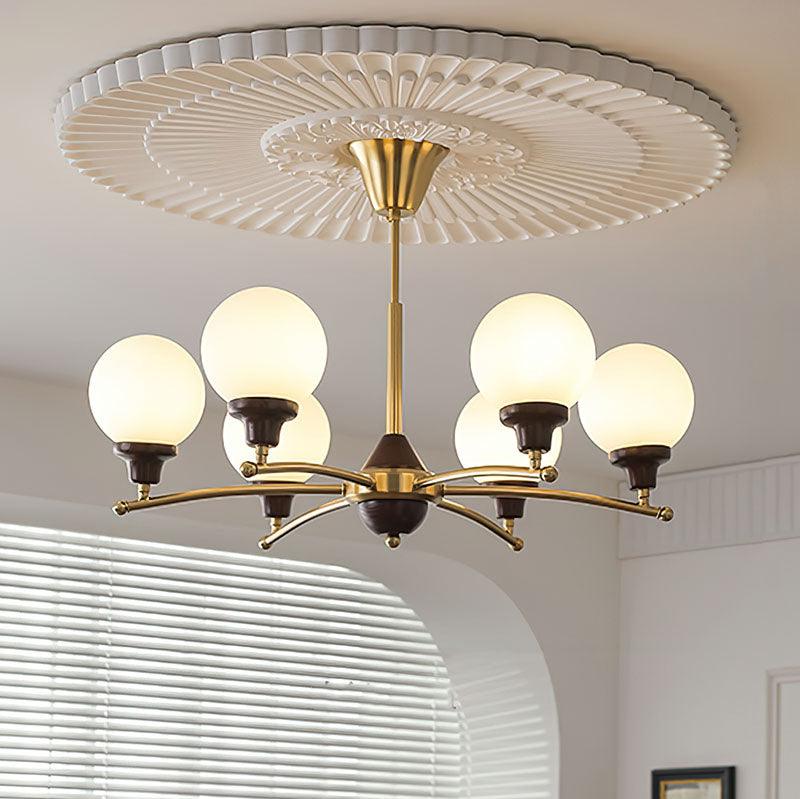 Walnut Glass Ball Chandelier - YIOSI