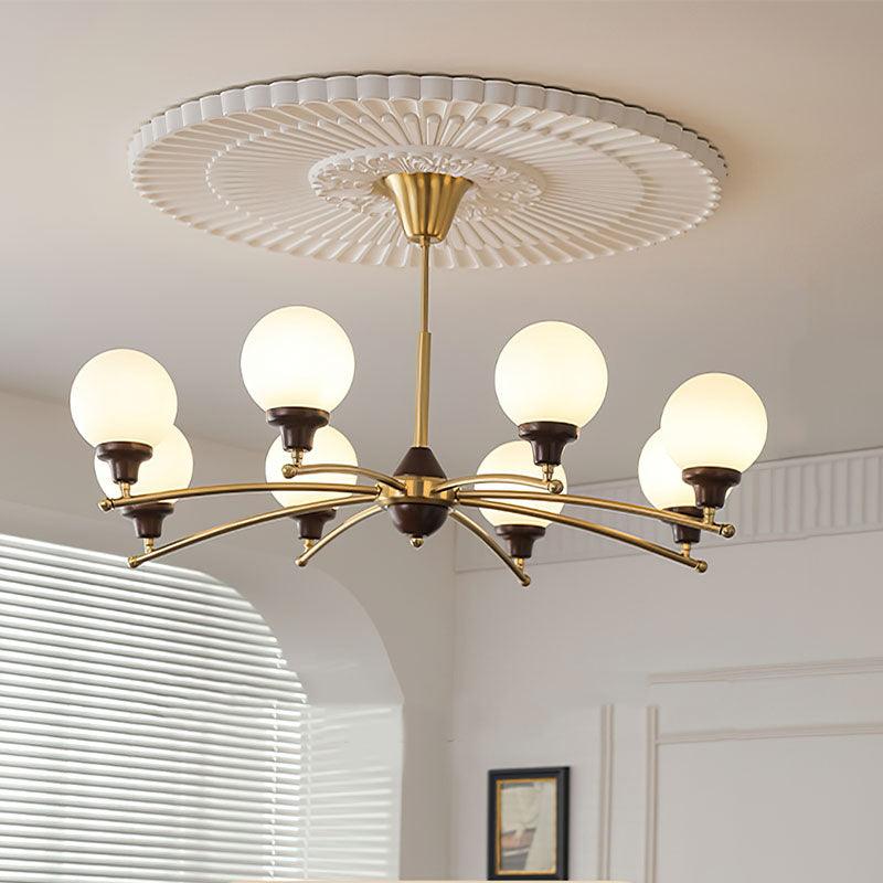 Walnut Glass Ball Chandelier - YIOSI