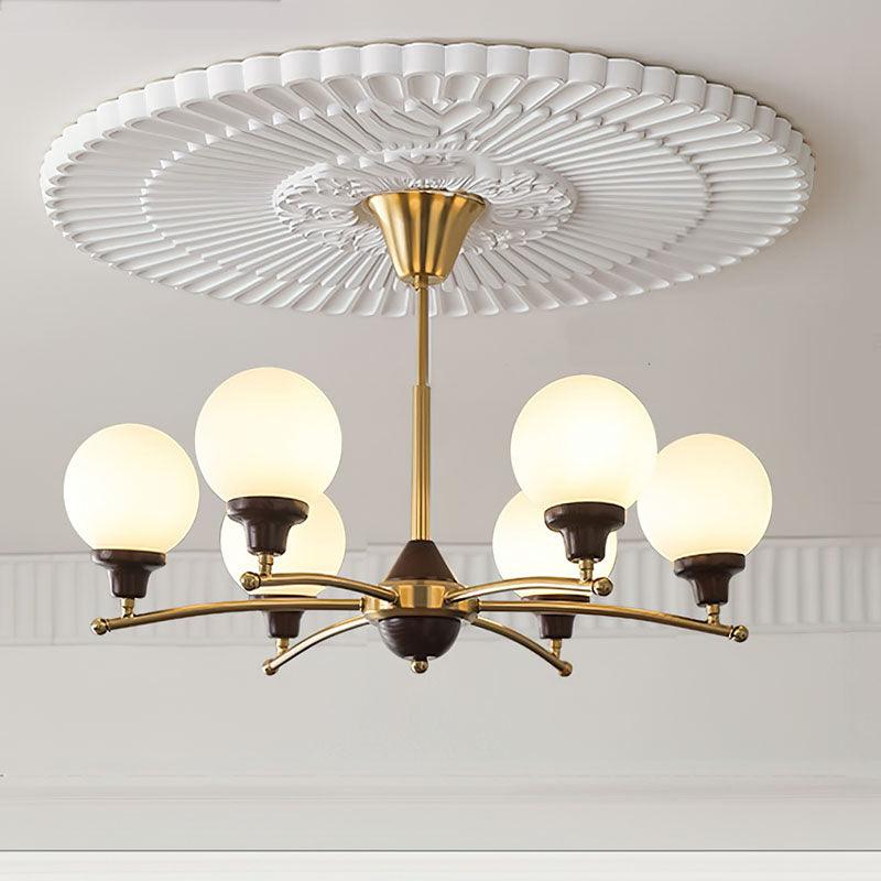 Walnut Glass Ball Chandelier - YIOSI