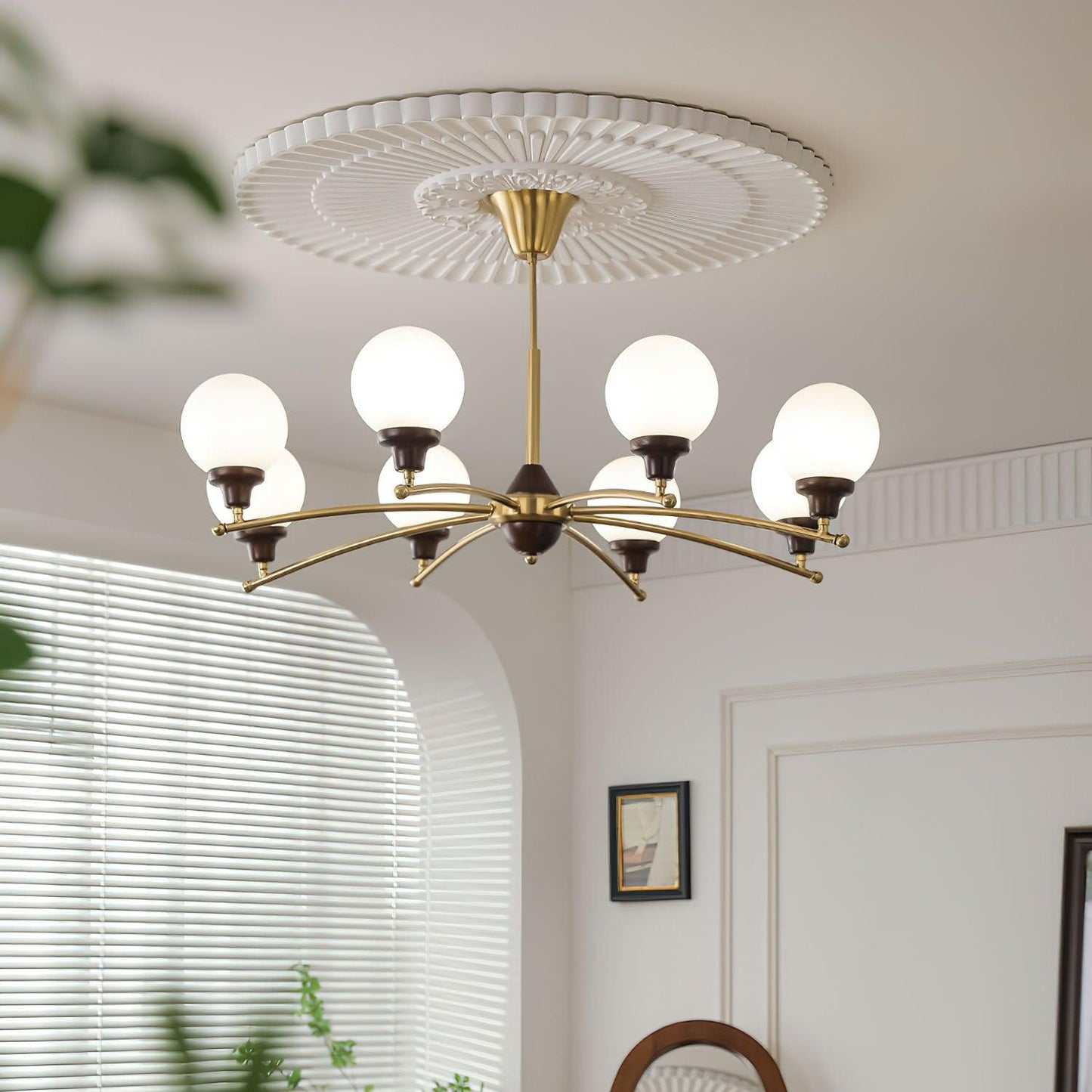 Walnut Glass Ball Chandelier - YIOSI