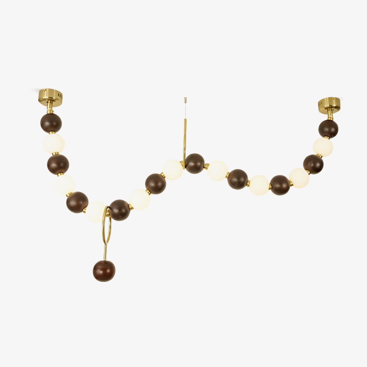 Walnut Bead Necklace Chandelier - YIOSI