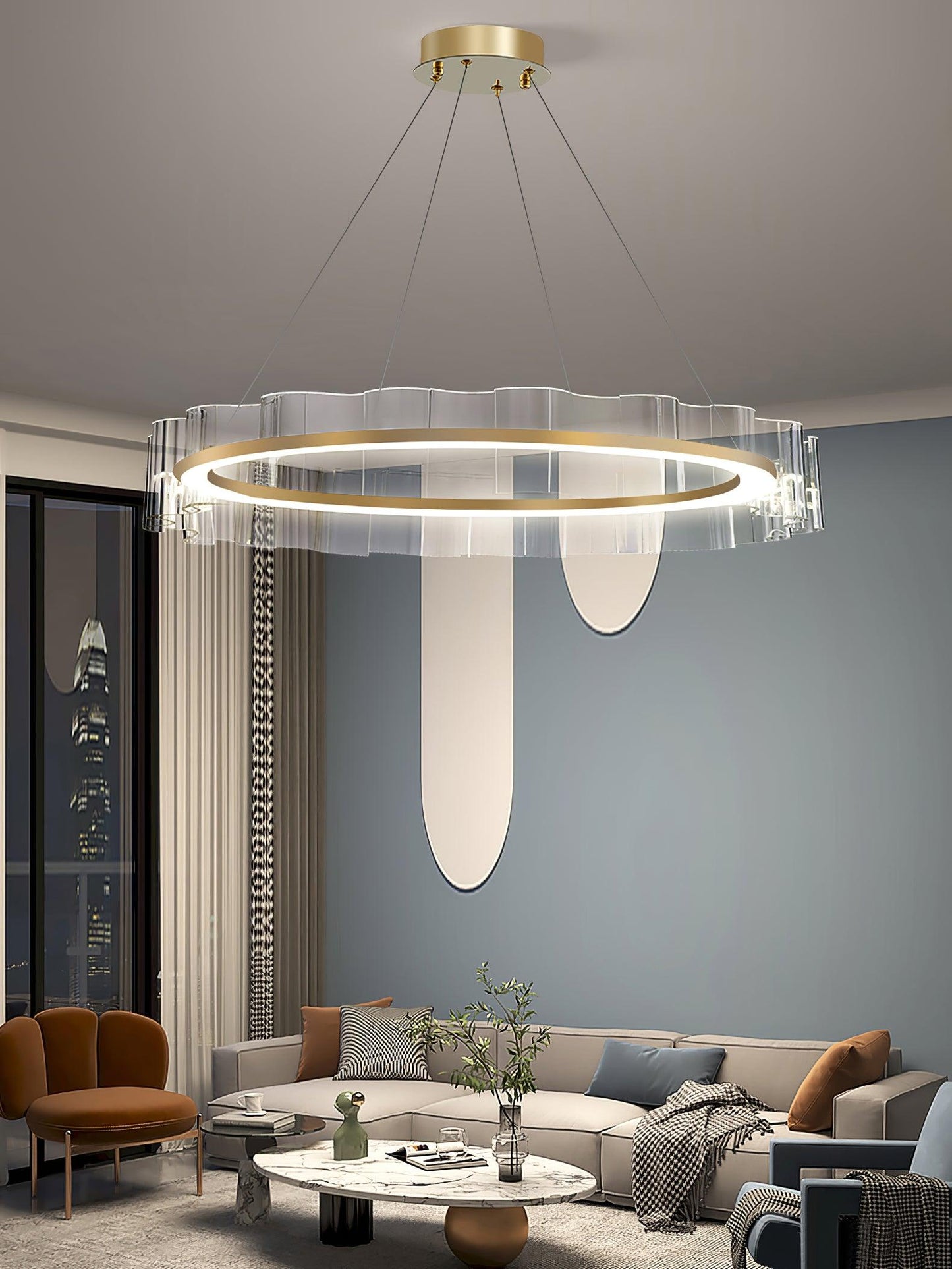 Water Wave Glass Chandelier - YIOSI