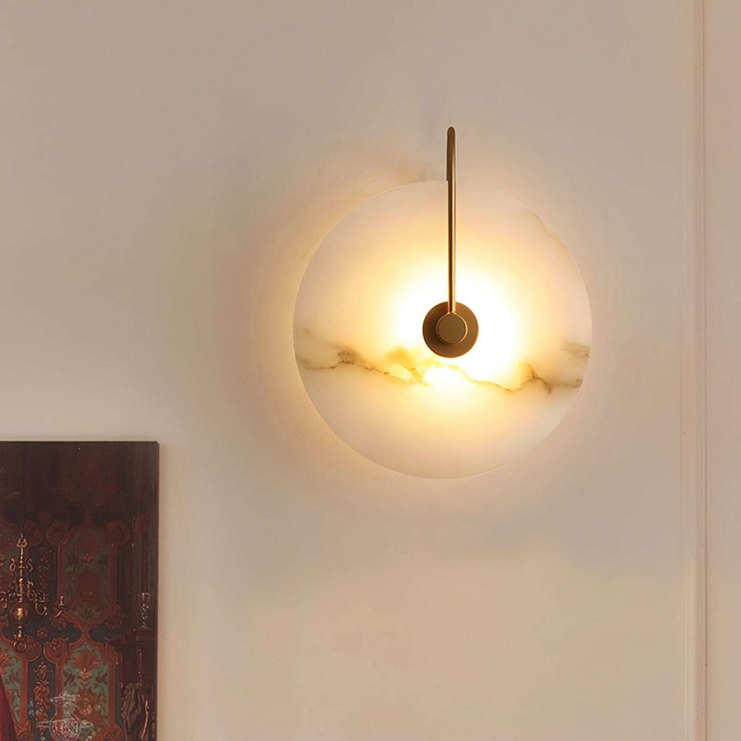 Vakkerlight Alabaster LED Wall Lamp with Gold Black Finish