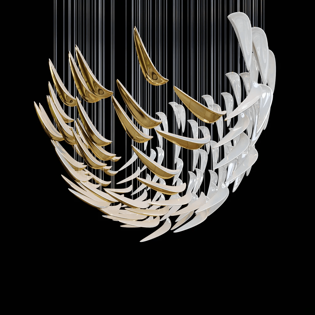 White Feather Art Deco Customize Chandelier - YIOSI