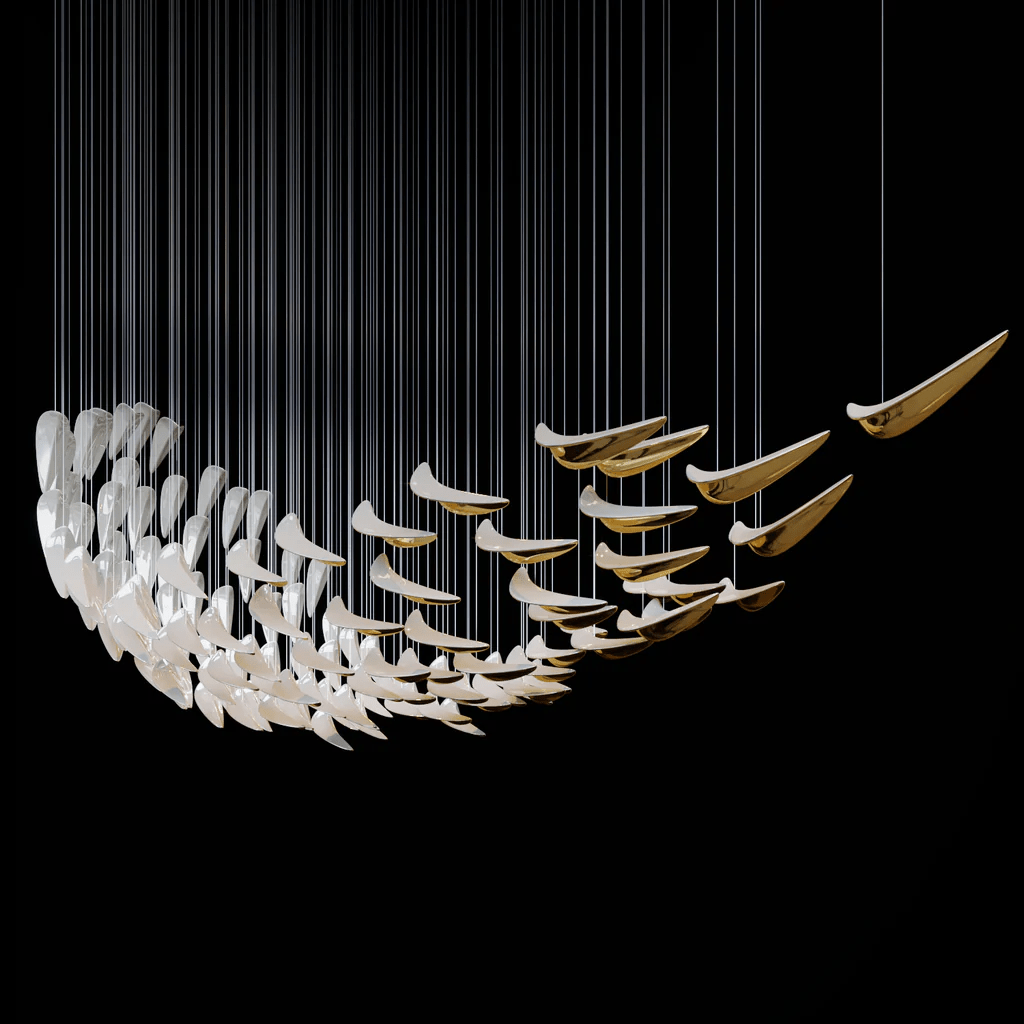 White Feather Art Deco Customize Chandelier - YIOSI