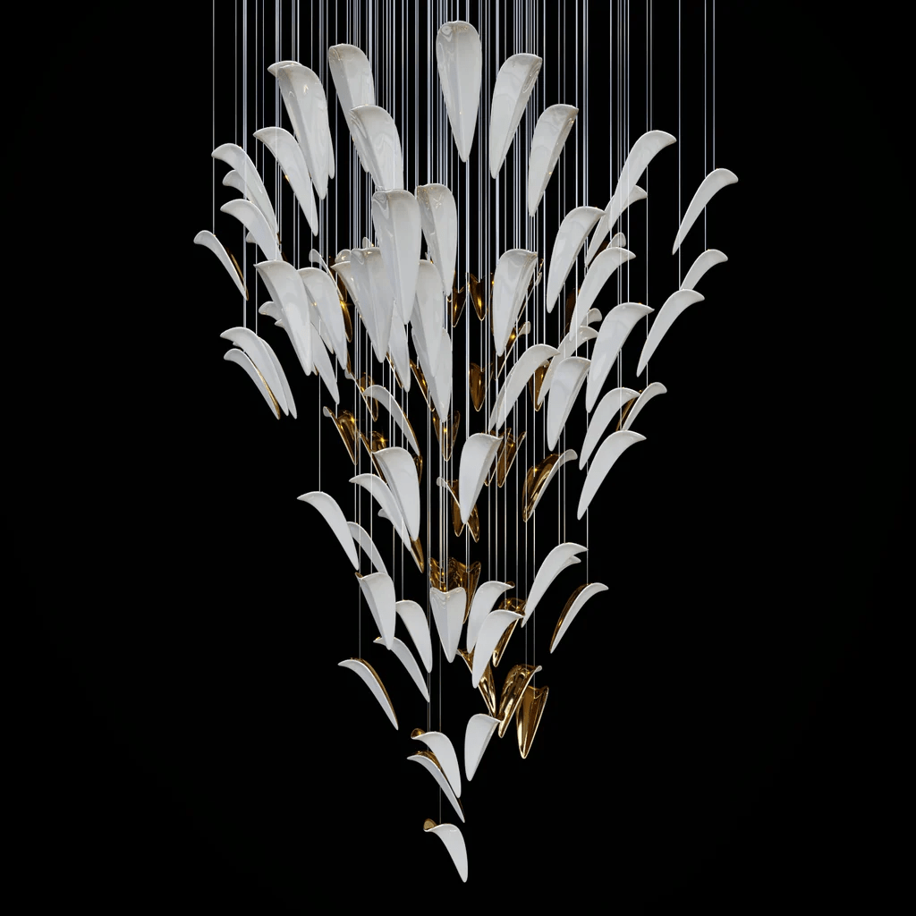 White Feather Art Deco Customize Chandelier - YIOSI