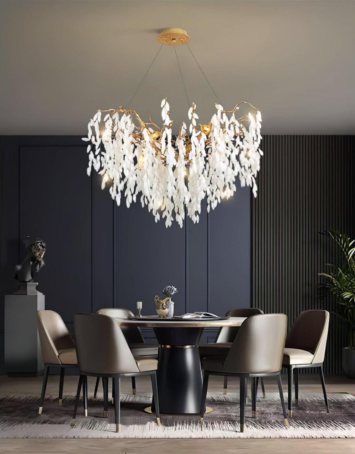 White Jade Branch Brass Chandelier - YIOSI