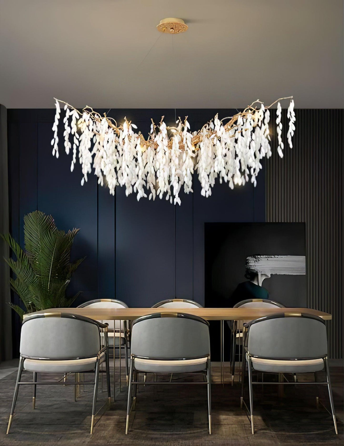 White Jade Branch Brass Chandelier - YIOSI