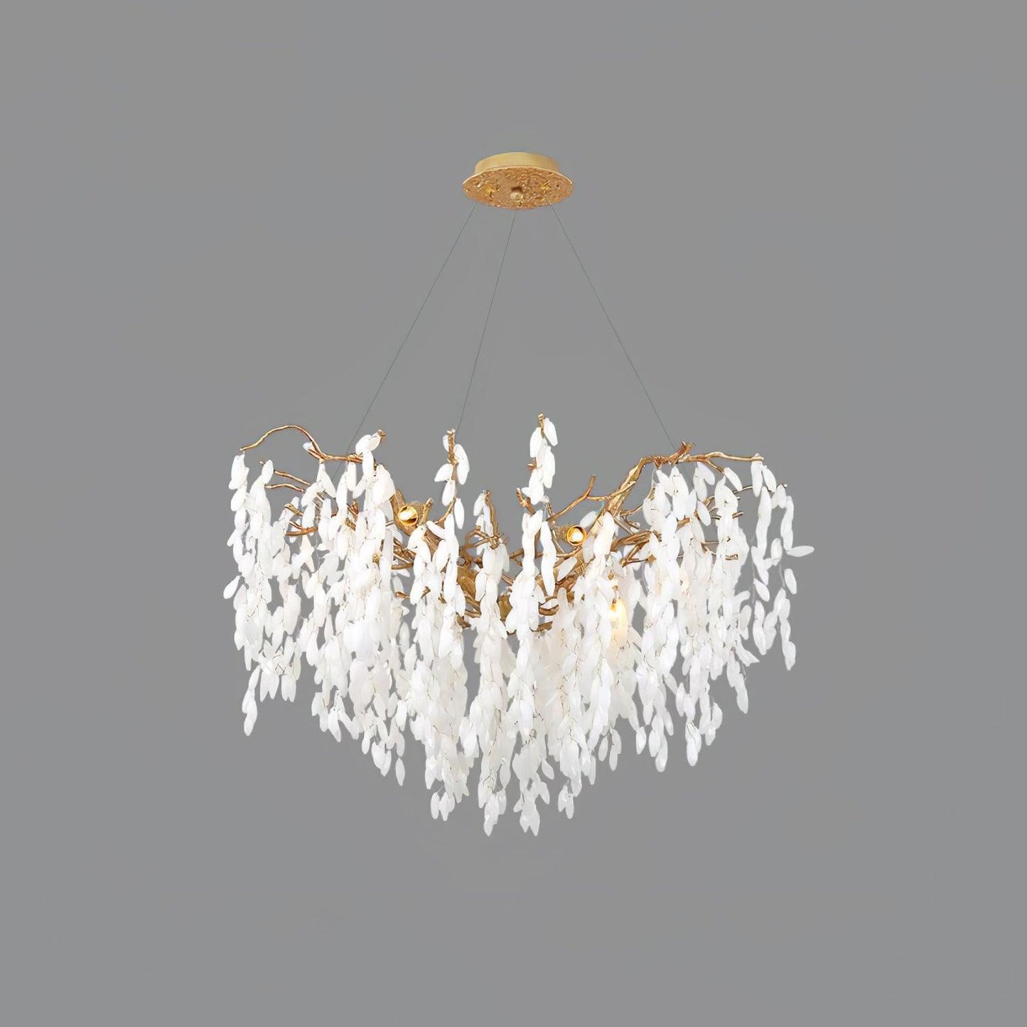 White Jade Branch Brass Chandelier - YIOSI