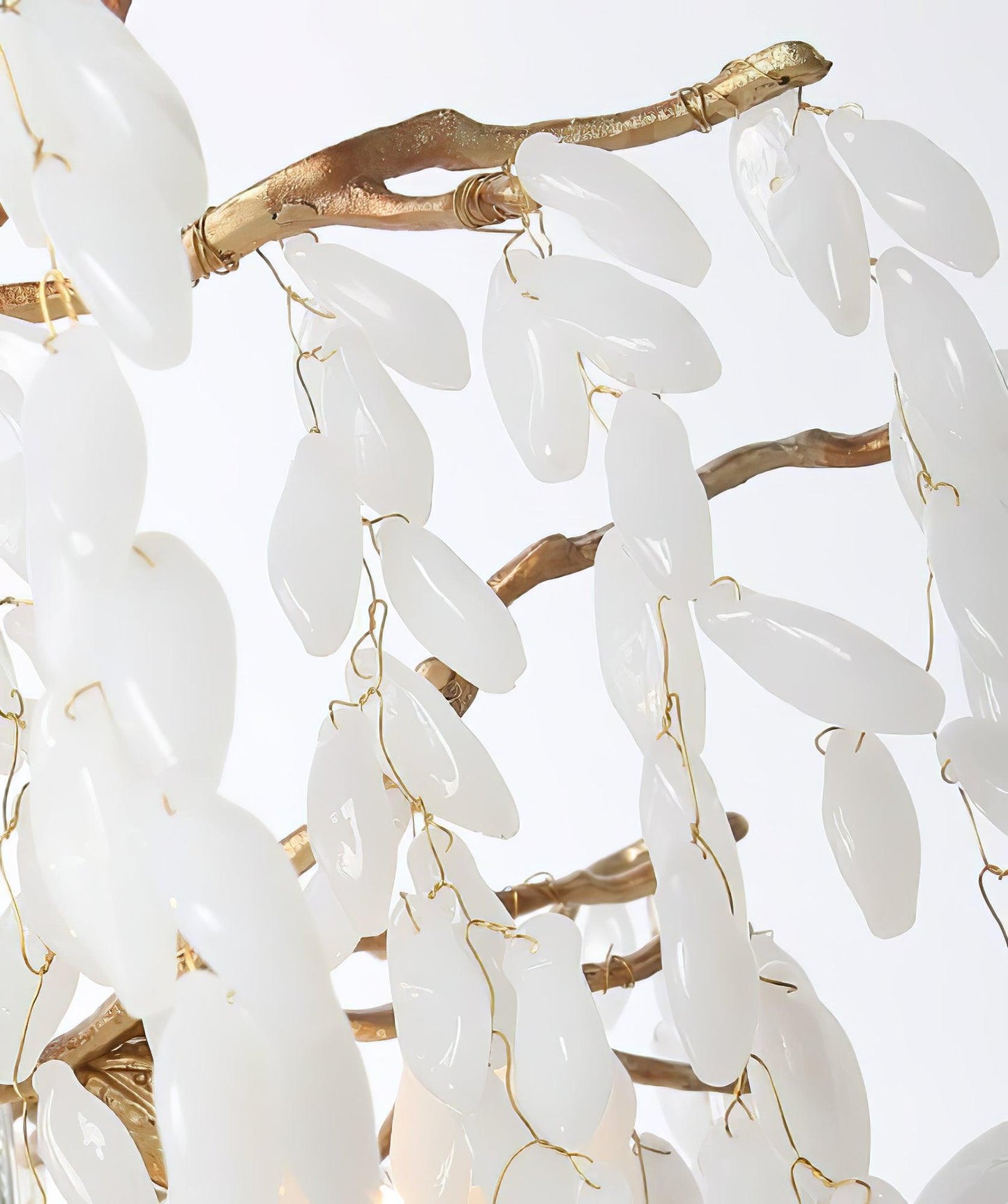 White Jade Branch Brass Chandelier - YIOSI