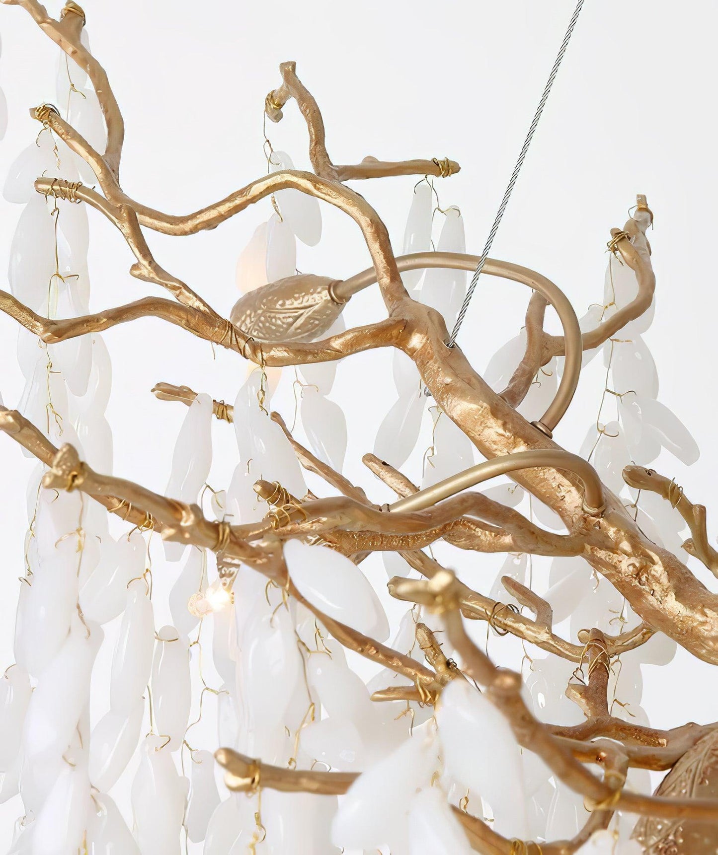 White Jade Branch Brass Chandelier - YIOSI