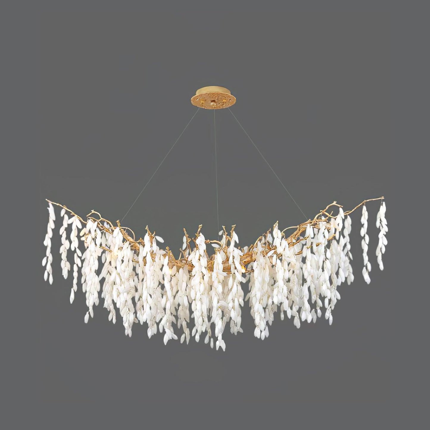 White Jade Branch Brass Chandelier - YIOSI