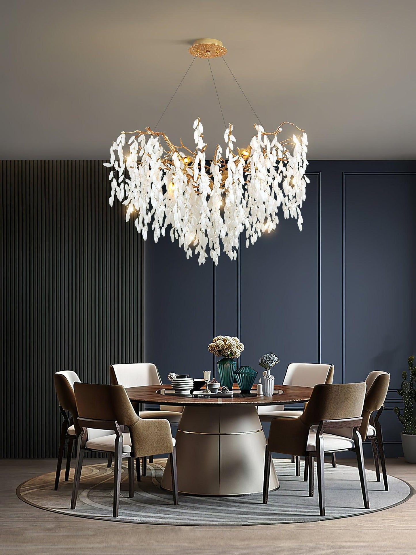White Jade Branch Brass Chandelier - YIOSI